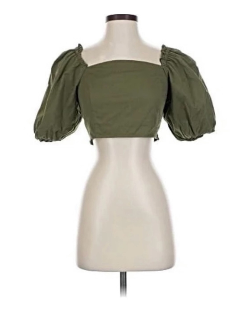 Jason Wu Puff Sleeve Cropped Smocked Peasant Blouse Top Size Medium NWOT